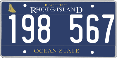 RI license plate 198567