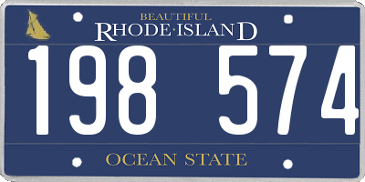 RI license plate 198574