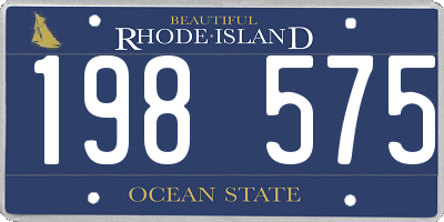 RI license plate 198575