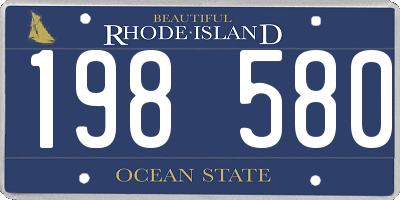 RI license plate 198580