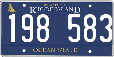 RI license plate 198583