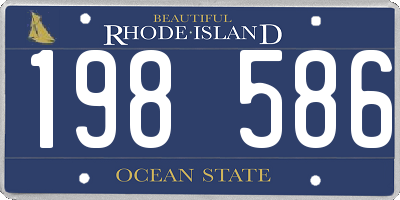 RI license plate 198586
