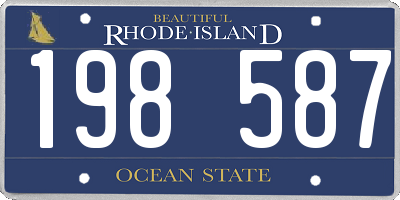 RI license plate 198587