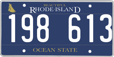 RI license plate 198613