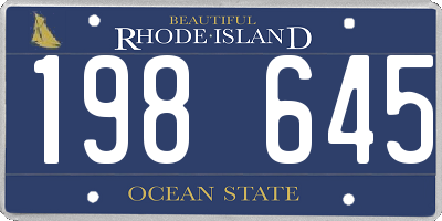 RI license plate 198645