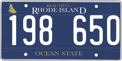 RI license plate 198650