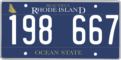 RI license plate 198667