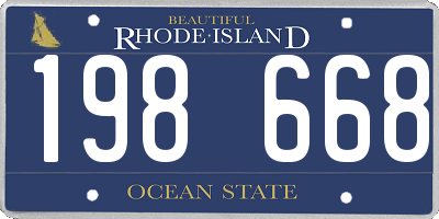 RI license plate 198668