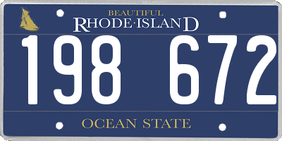 RI license plate 198672