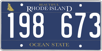 RI license plate 198673