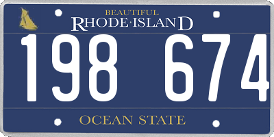 RI license plate 198674