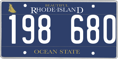 RI license plate 198680