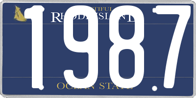 RI license plate 1987