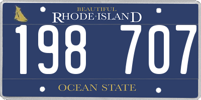 RI license plate 198707