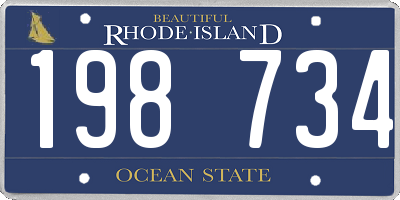 RI license plate 198734