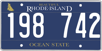 RI license plate 198742