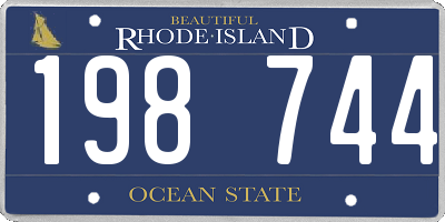 RI license plate 198744