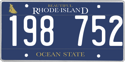 RI license plate 198752