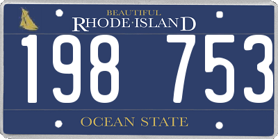 RI license plate 198753
