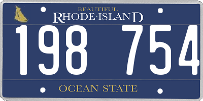 RI license plate 198754