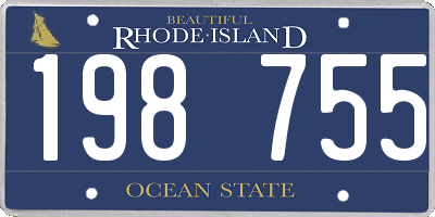RI license plate 198755