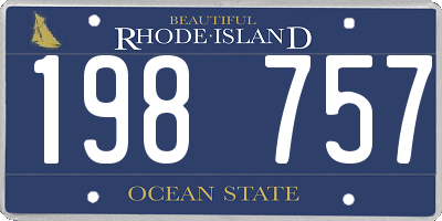 RI license plate 198757