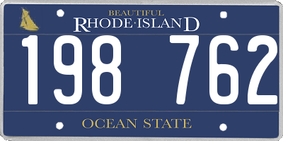 RI license plate 198762