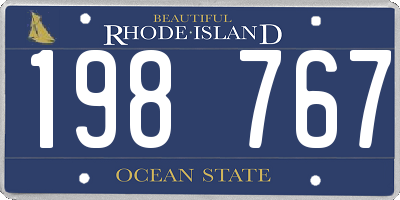 RI license plate 198767