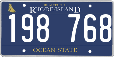 RI license plate 198768