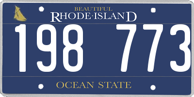RI license plate 198773