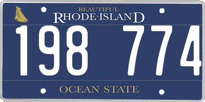 RI license plate 198774