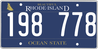 RI license plate 198778