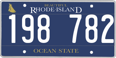 RI license plate 198782