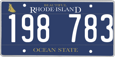 RI license plate 198783