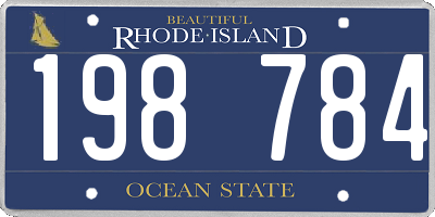 RI license plate 198784