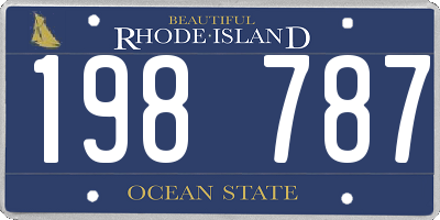 RI license plate 198787