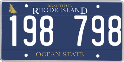 RI license plate 198798