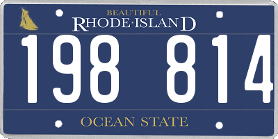 RI license plate 198814