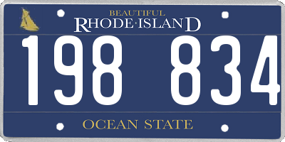RI license plate 198834