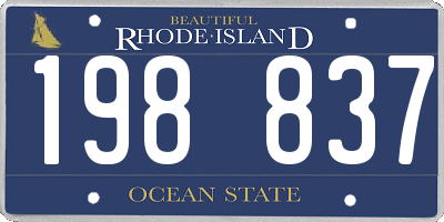 RI license plate 198837