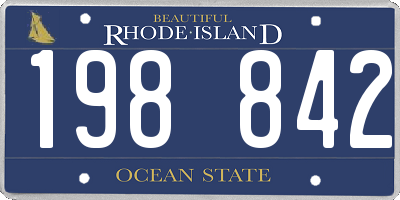 RI license plate 198842