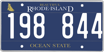 RI license plate 198844