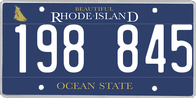 RI license plate 198845