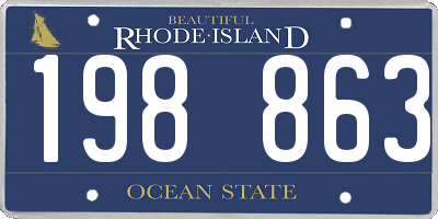 RI license plate 198863