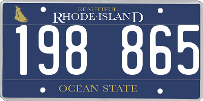 RI license plate 198865
