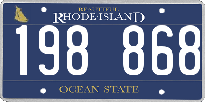 RI license plate 198868
