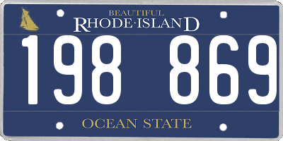 RI license plate 198869