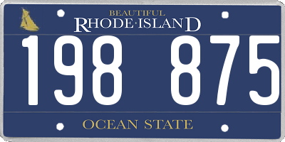 RI license plate 198875