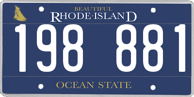 RI license plate 198881