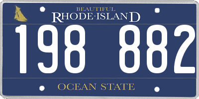 RI license plate 198882